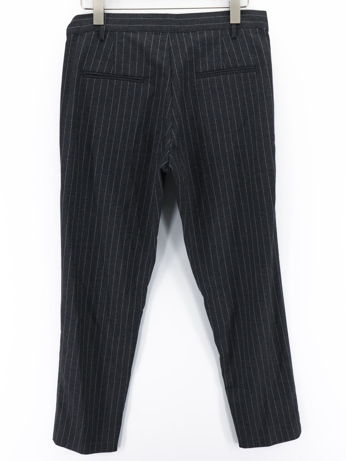 JOHN RICHMOND Men's Pants M Black Slim Stripe Print Casual Zip Fly Logo