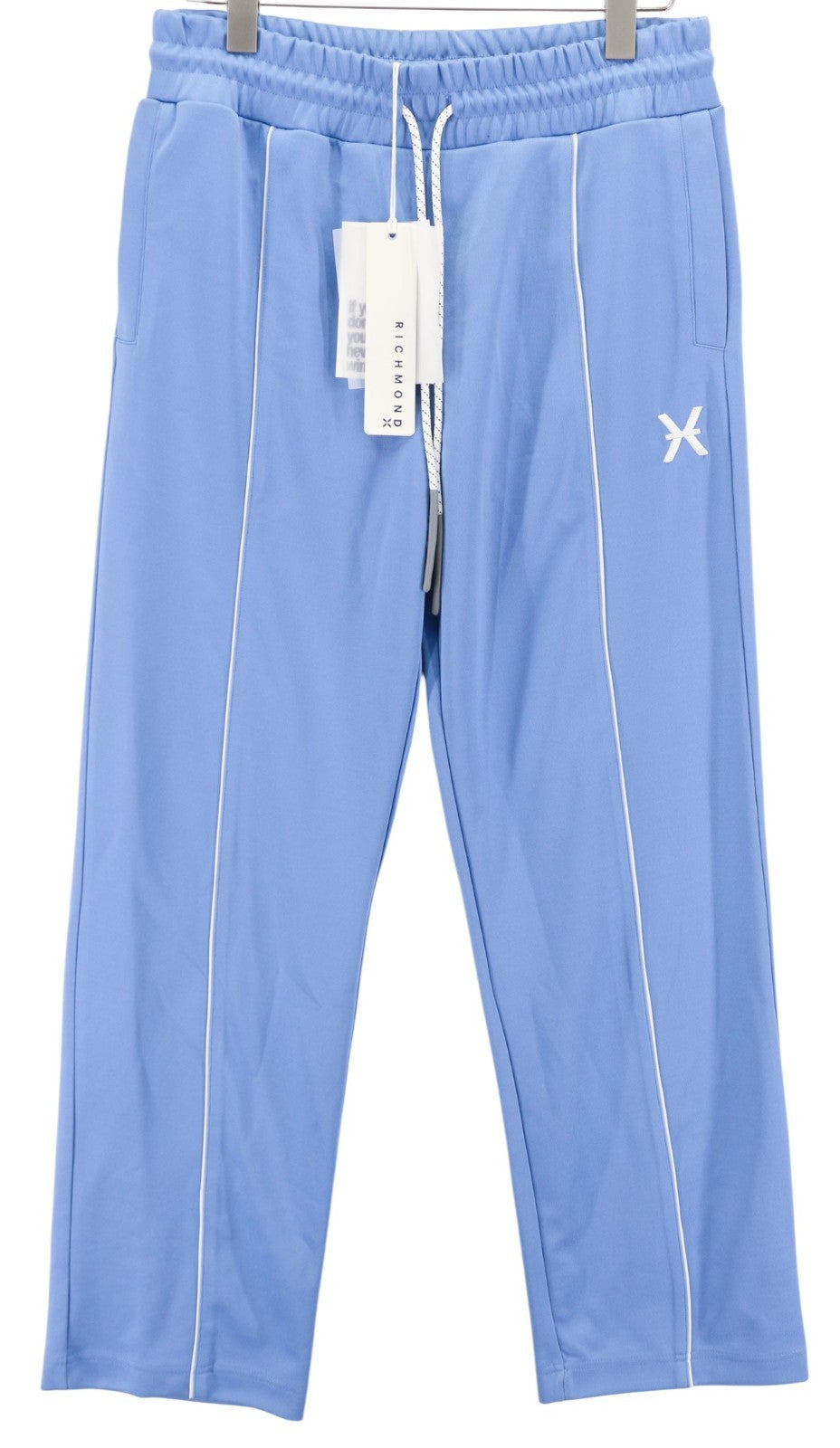 RICHMOND Men's Pants M Blue Joggers Regular Fit Drawstring Waist Logo Pockets