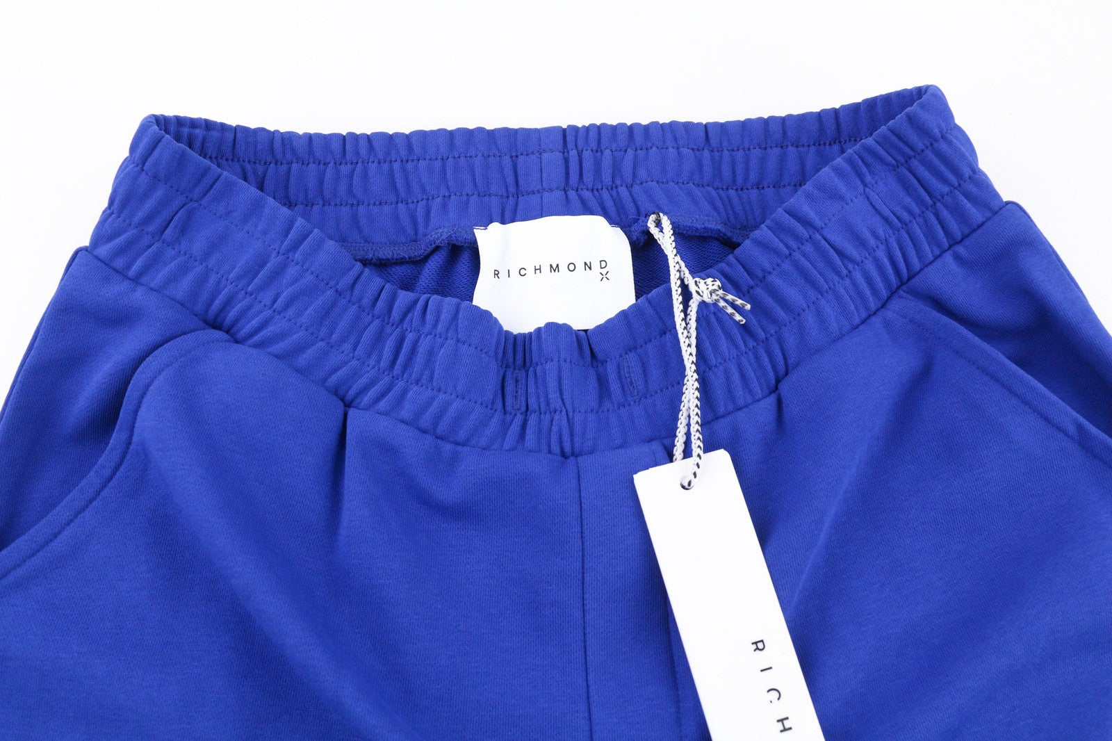 RICHMOND Men's Pants M Blue Joggers Drawstring Hem Elastic Waist Logo Detail