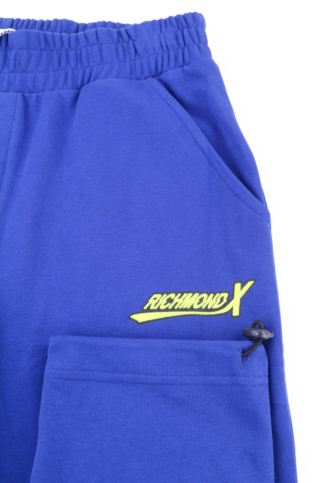 RICHMOND Men's Pants M Blue Joggers Drawstring Hem Elastic Waist Logo Detail