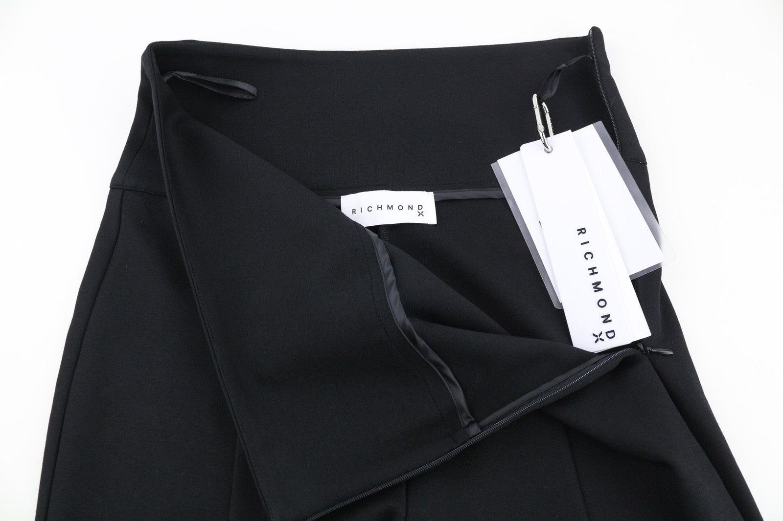 JOHN RICHMOND Women's Pants S Black Flared Zip Leg High Waist Casual Fit