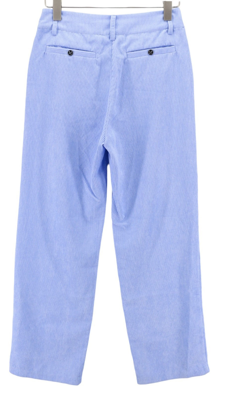 JOHN RICHMOND Women's Pants S Blue Corduroy Straight Casual Metal Detail