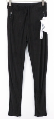 JOHN RICHMOND Women's Leggings S Black Zip Leg Pocketed High Waist Logo