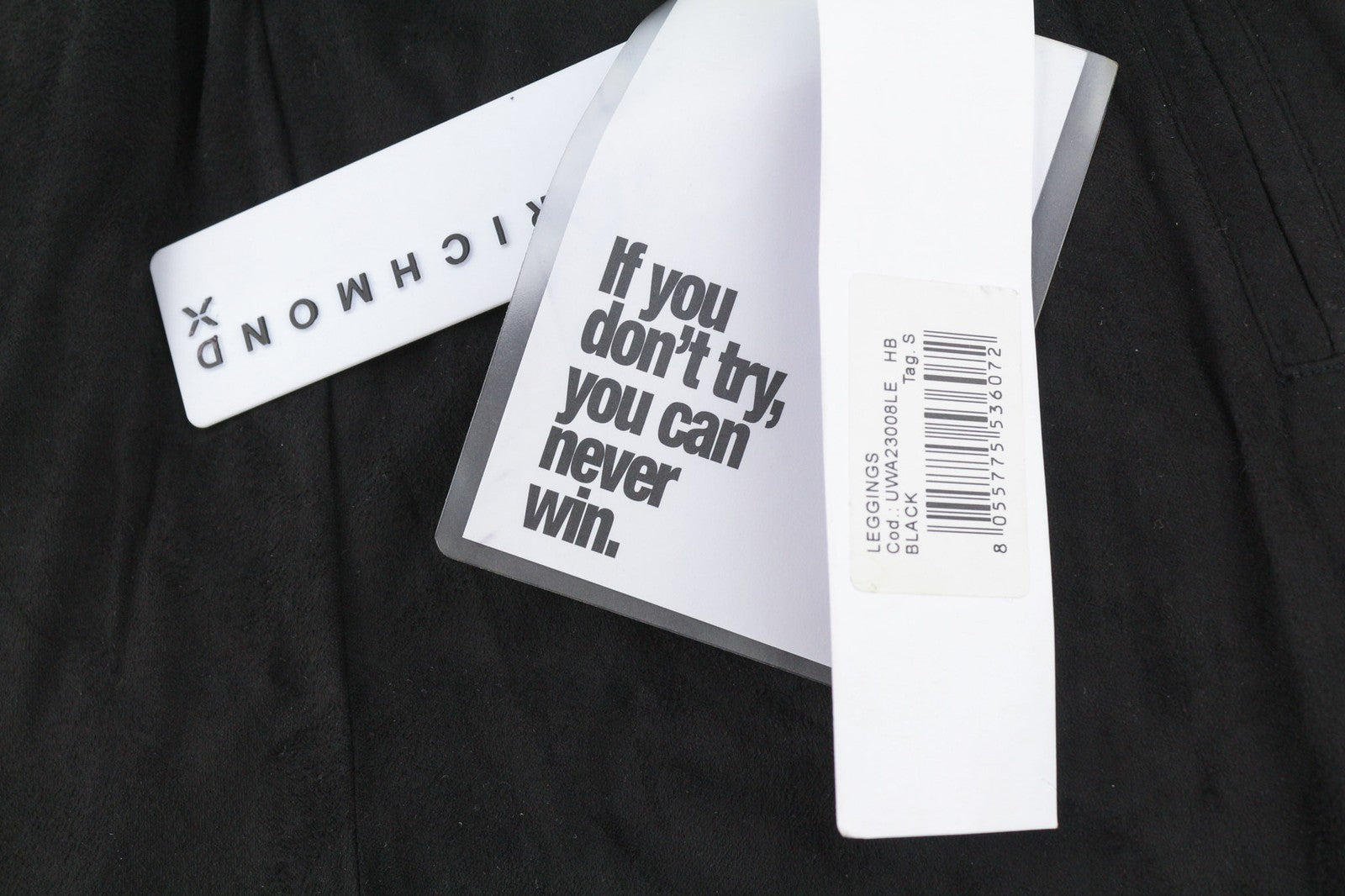 JOHN RICHMOND Women's Leggings S Black Zip Leg Pocketed High Waist Logo