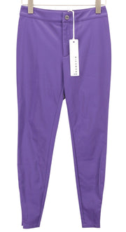 JOHN RICHMOND Women's Leggings S Violet Stretch Fit Pleated Back High Waist