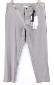 JOHN RICHMOND Men's Pants M Grey Melange Slim Fit Zipped Pockets Casual Logo