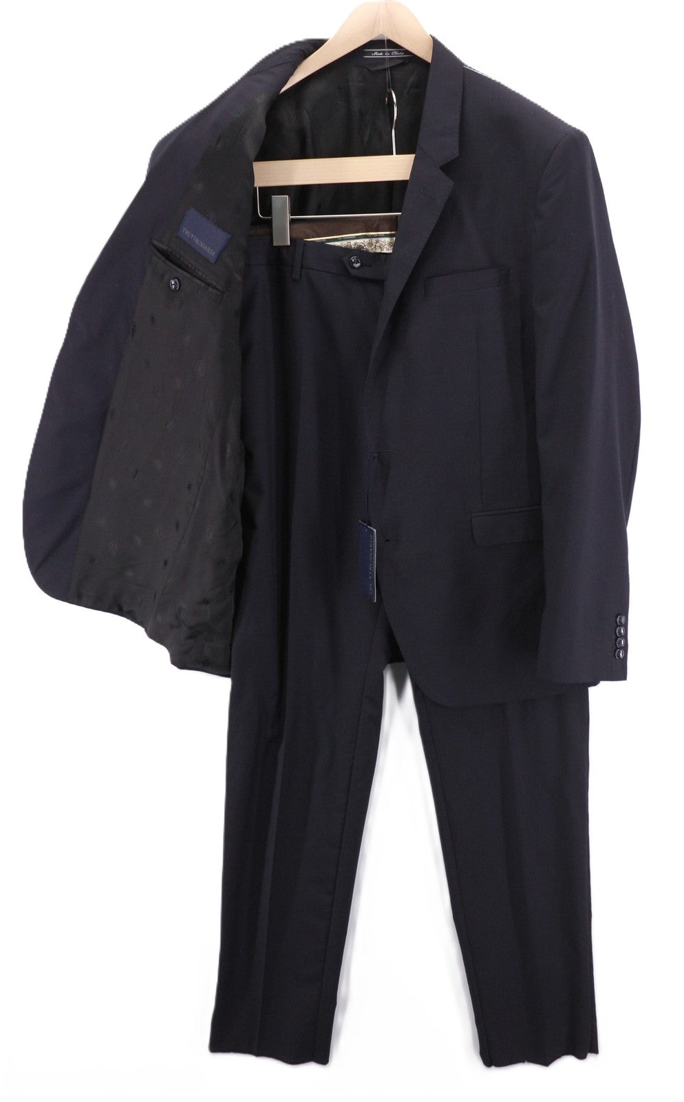 TRUSSARDI Men's Suit ~3XL Green Wool Single Breasted Double Vent Formal 2Pc