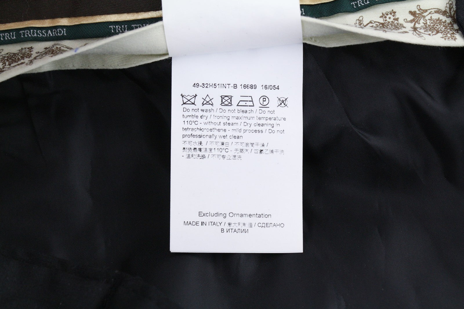 TRUSSARDI Men's Suit ~3XL Green Wool Single Breasted Double Vent Formal 2Pc