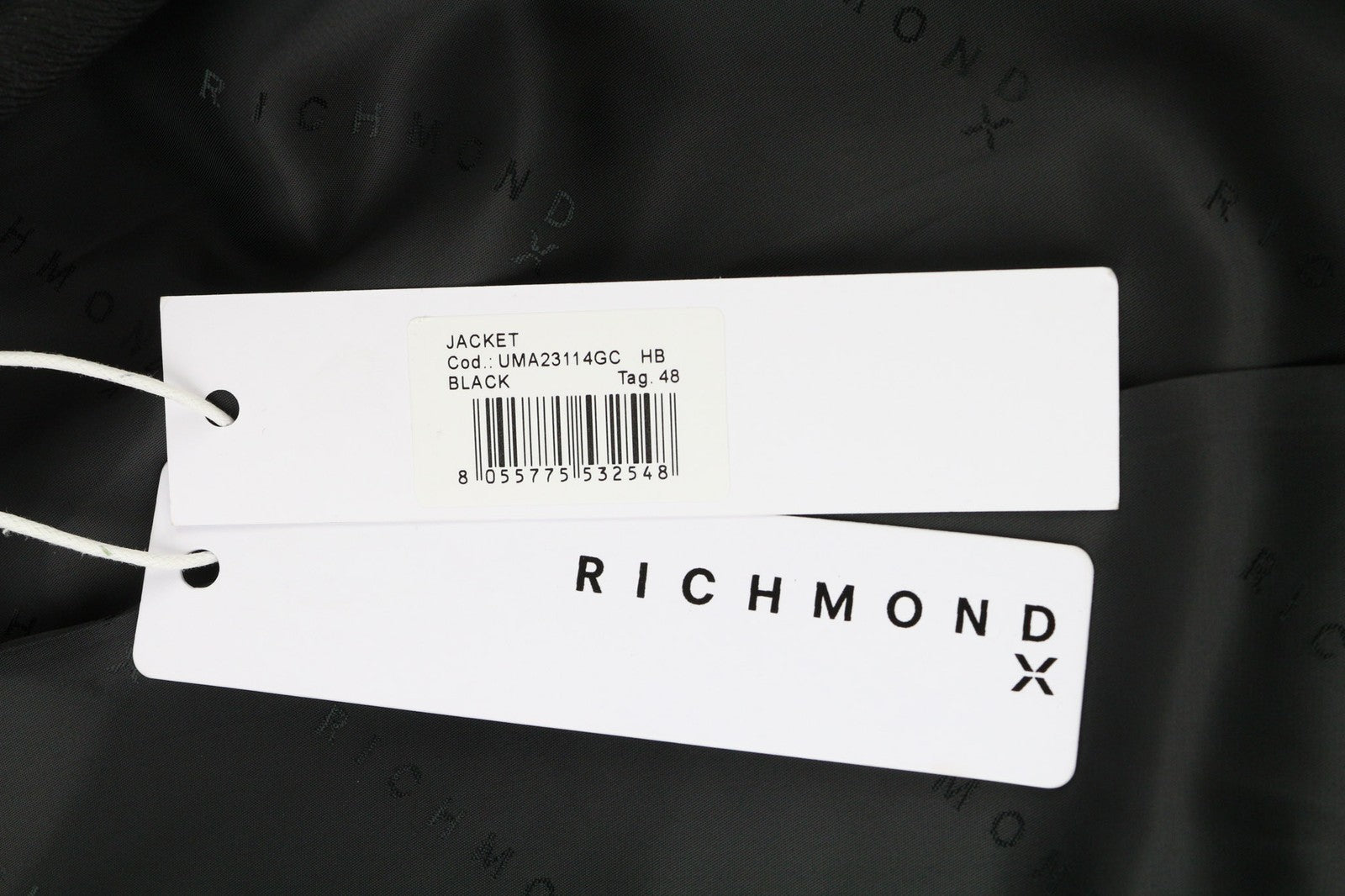 JOHN RICHMOND Men's Blazer M Black Double Breasted Notch Lapel Formal Logo