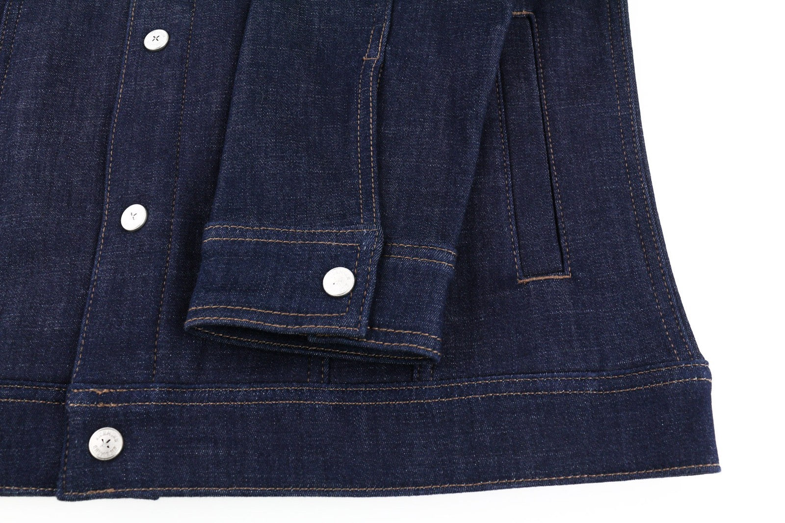 JOHN RICHMOND Men's Jacket ~M Denim Trucker Polo Neck Button Dark Blue Logo