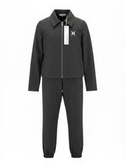 JOHN RICHMOND Women's Suit S Black Melange Stripe Single Breasted 2 Piece