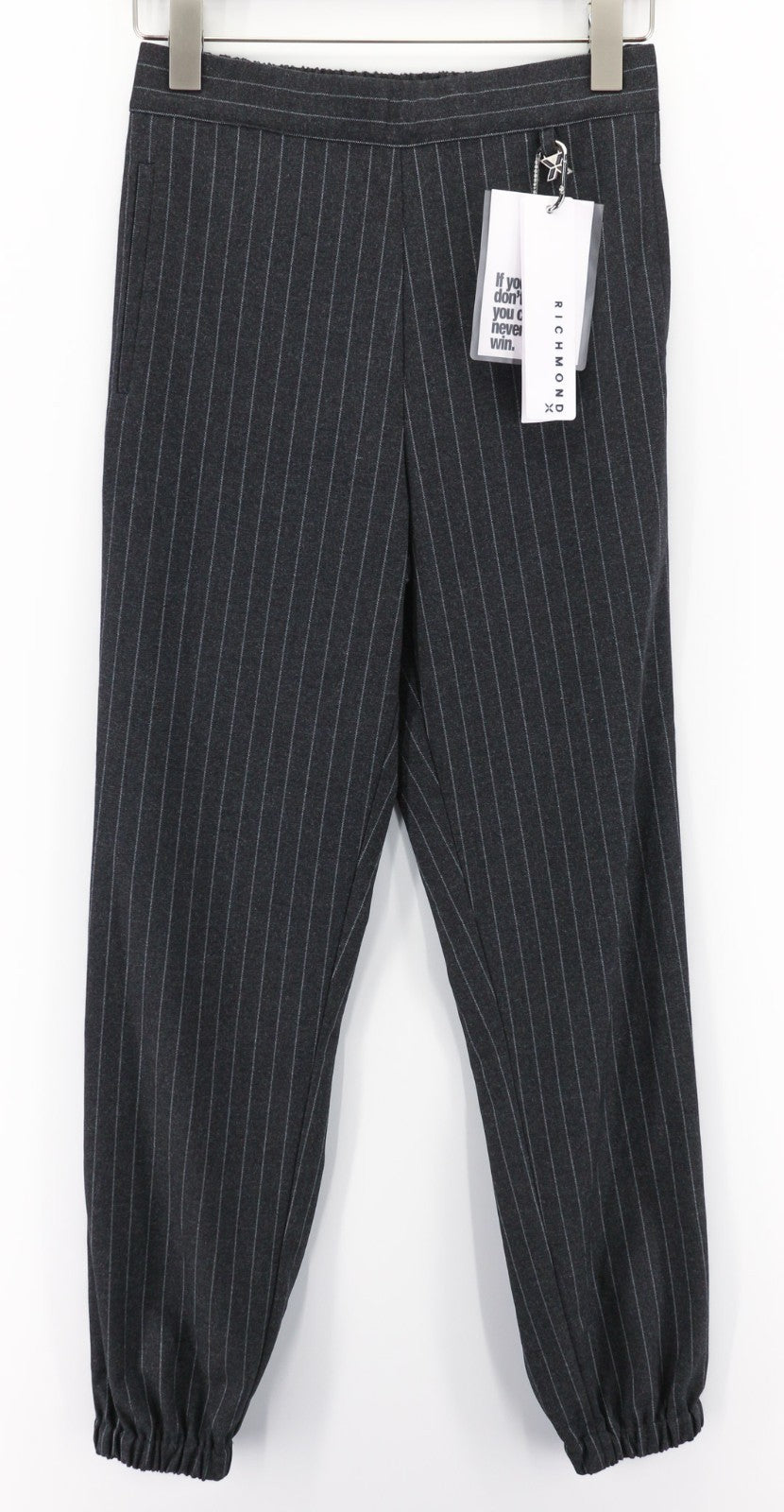 JOHN RICHMOND Women's Suit S Black Melange Stripe Single Breasted 2 Piece