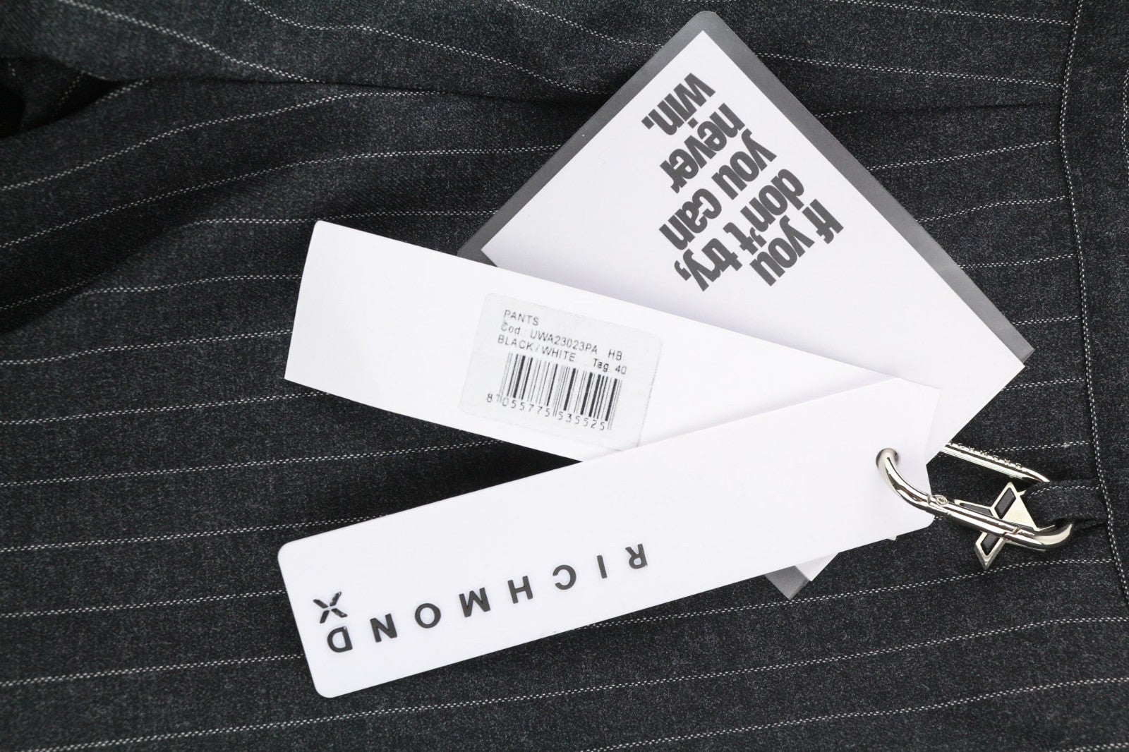 JOHN RICHMOND Women's Suit S Black Melange Stripe Single Breasted 2 Piece