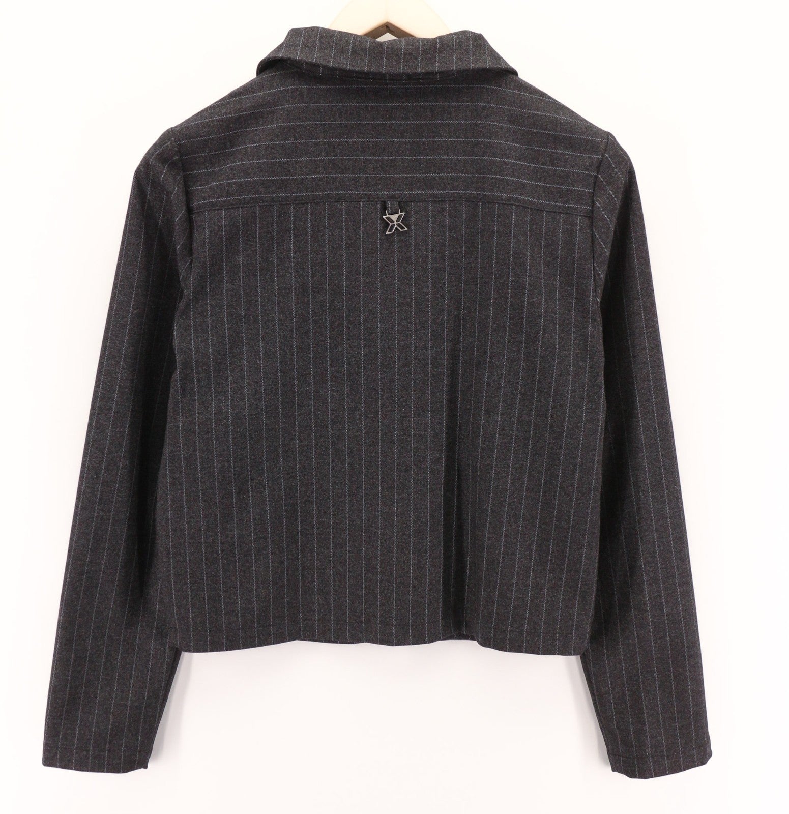 JOHN RICHMOND Women's Suit S Black Melange Stripe Single Breasted 2 Piece