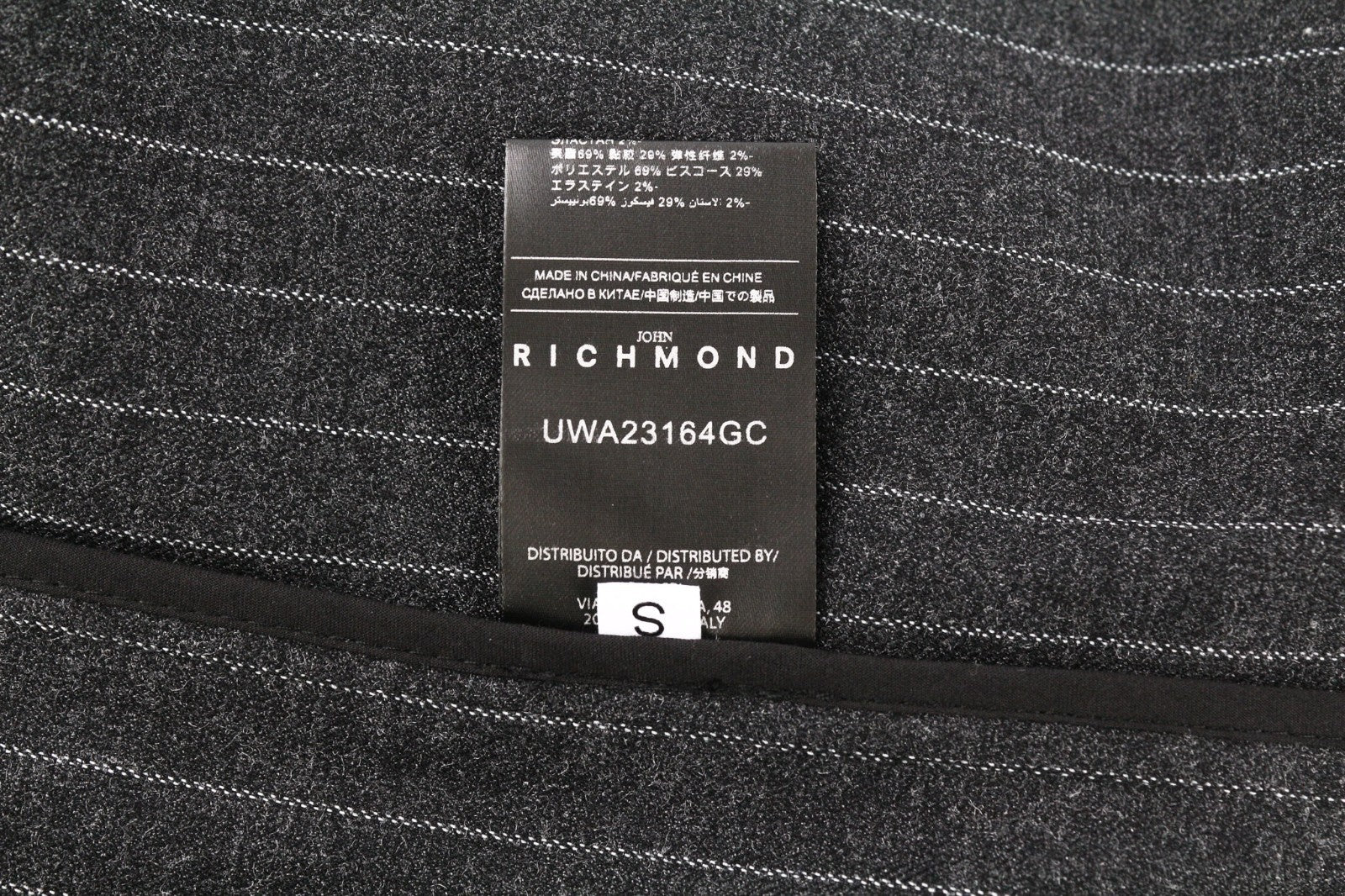 JOHN RICHMOND Women's Suit S Black Melange Stripe Single Breasted 2 Piece