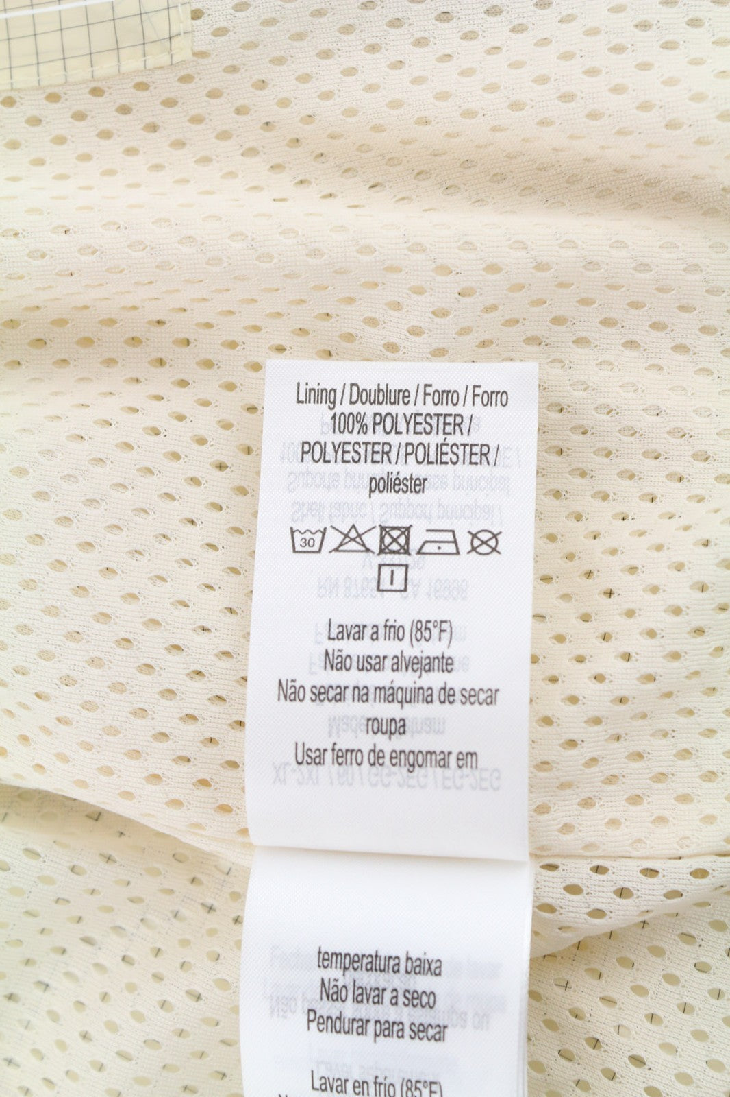 LACOSTE Men's Jacket XL/2XL Beige Hooded Water Repellent Check Light Coat