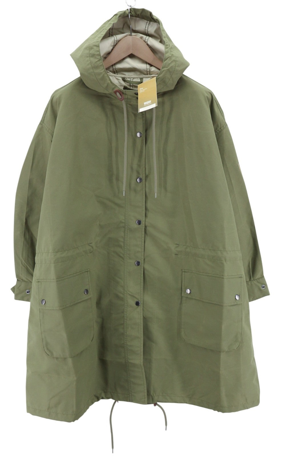 LEVI'S Men's Jacket M Mid-Length Water Repellent Hooded Blue Drawstring Coat