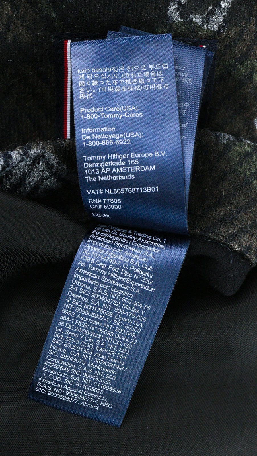 TOMMY HILFIGER Men's Coat ~M Wool Blend Herringbone Camo Single Breasted