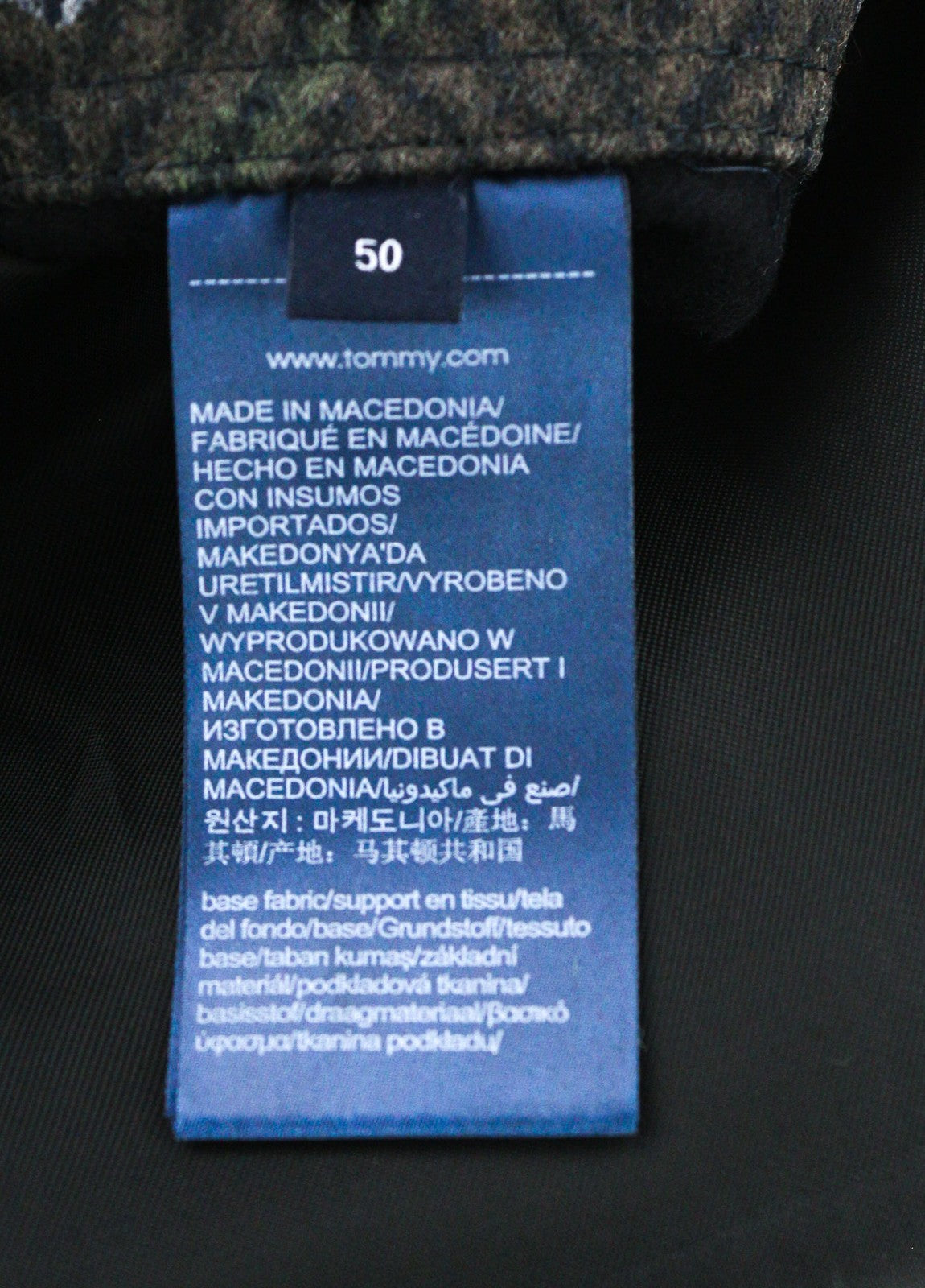 TOMMY HILFIGER Men's Coat ~M Wool Blend Herringbone Camo Single Breasted