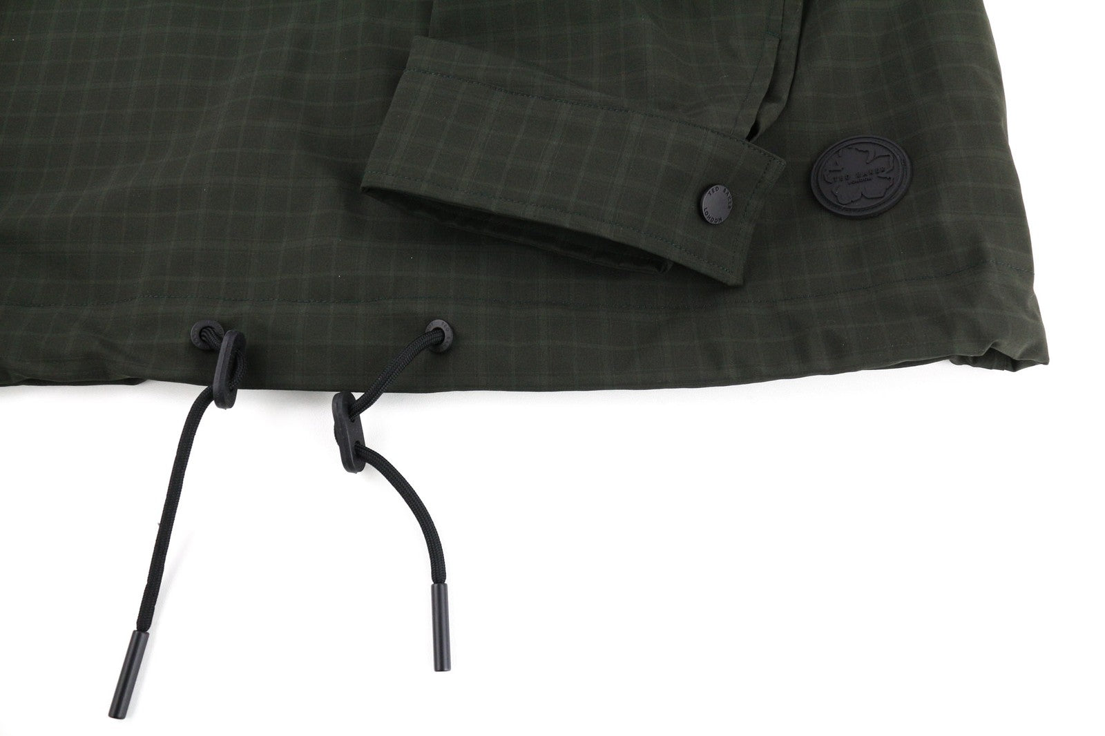 TED BAKER MMP Dafen Men's Jacket ~M Green Anorak Drawstring High Neck Check