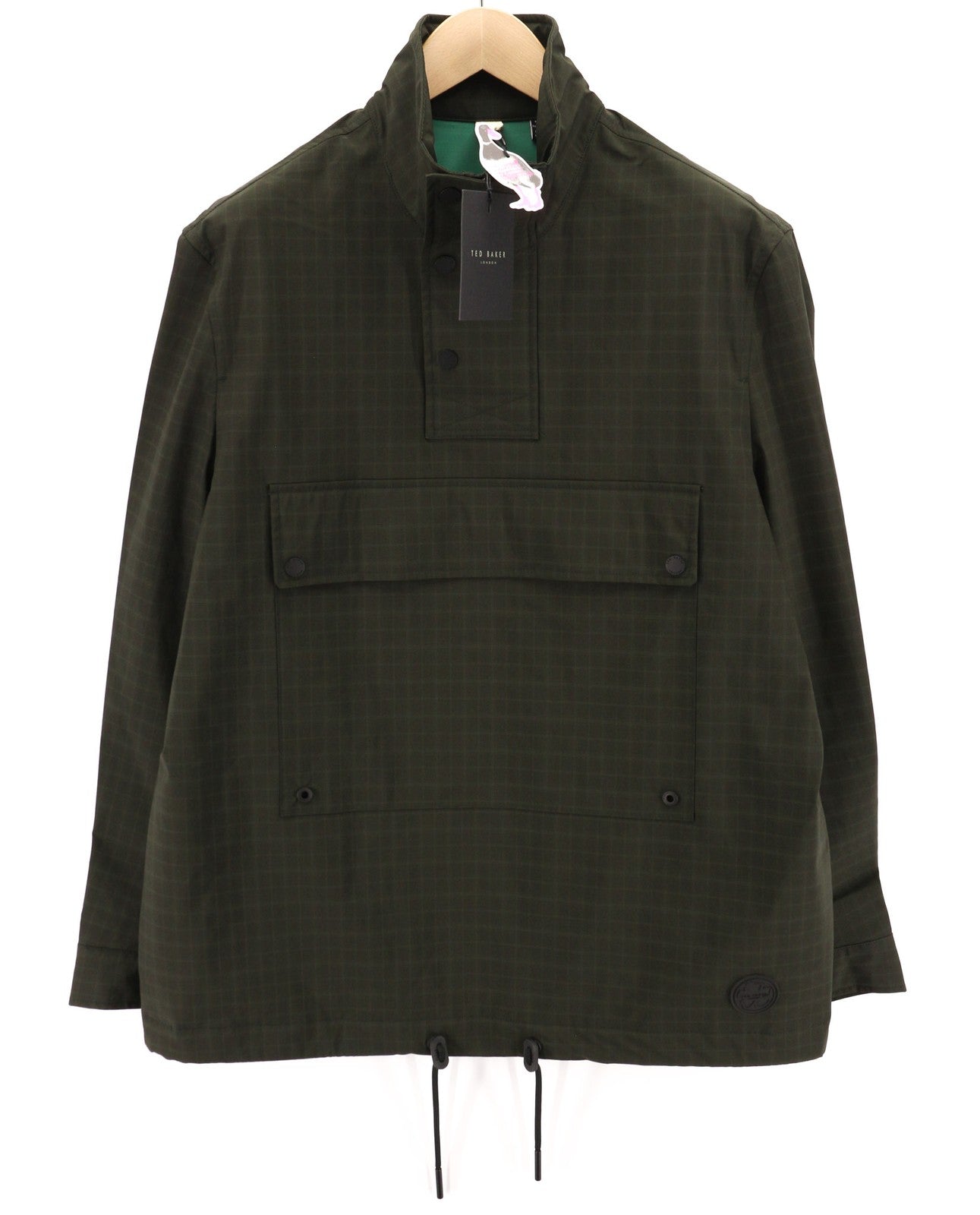 TED BAKER MMP Dafen Men's Jacket ~L Black Anorak Drawstring Check High Neck