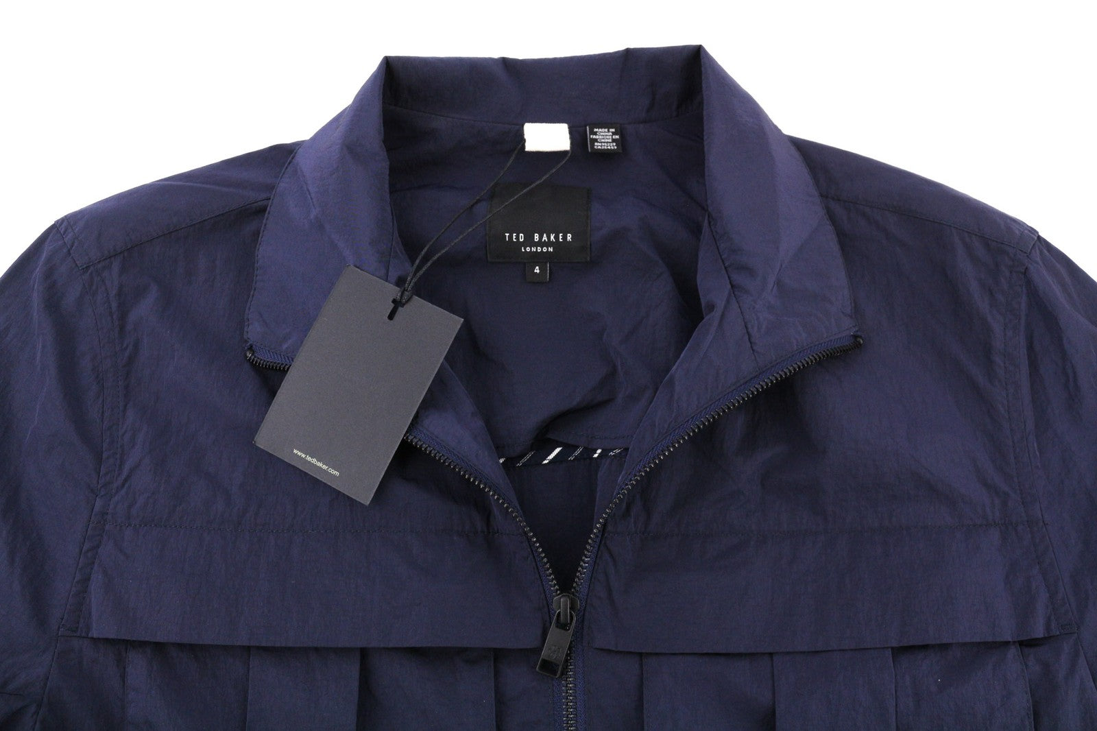 TED BAKER MMO Balta Men's Jacket ~L Dark Blue Lightweight Zip High Neck