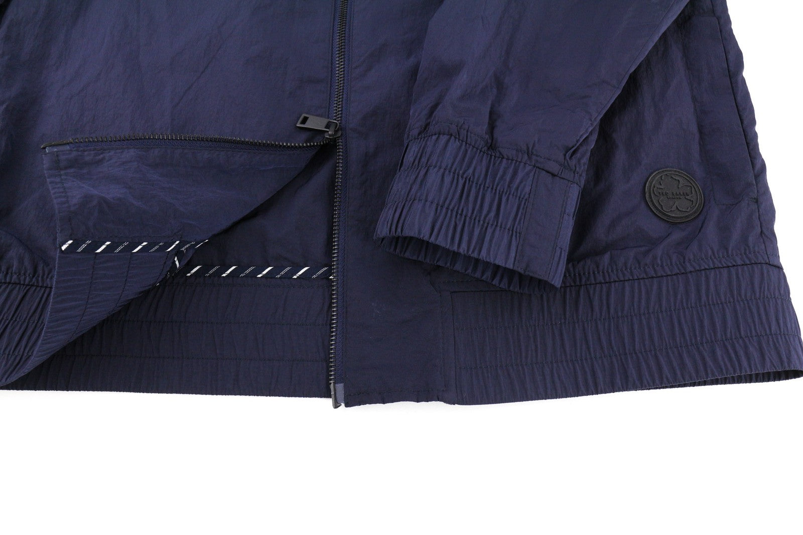 TED BAKER MMO Balta Men's Jacket ~L Dark Blue Lightweight Zip High Neck