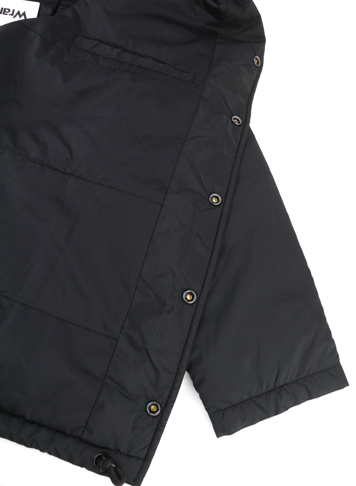 WRANGLER Stadium Men's Jacket L Black Insulated Polo Neck Buttoned Lined