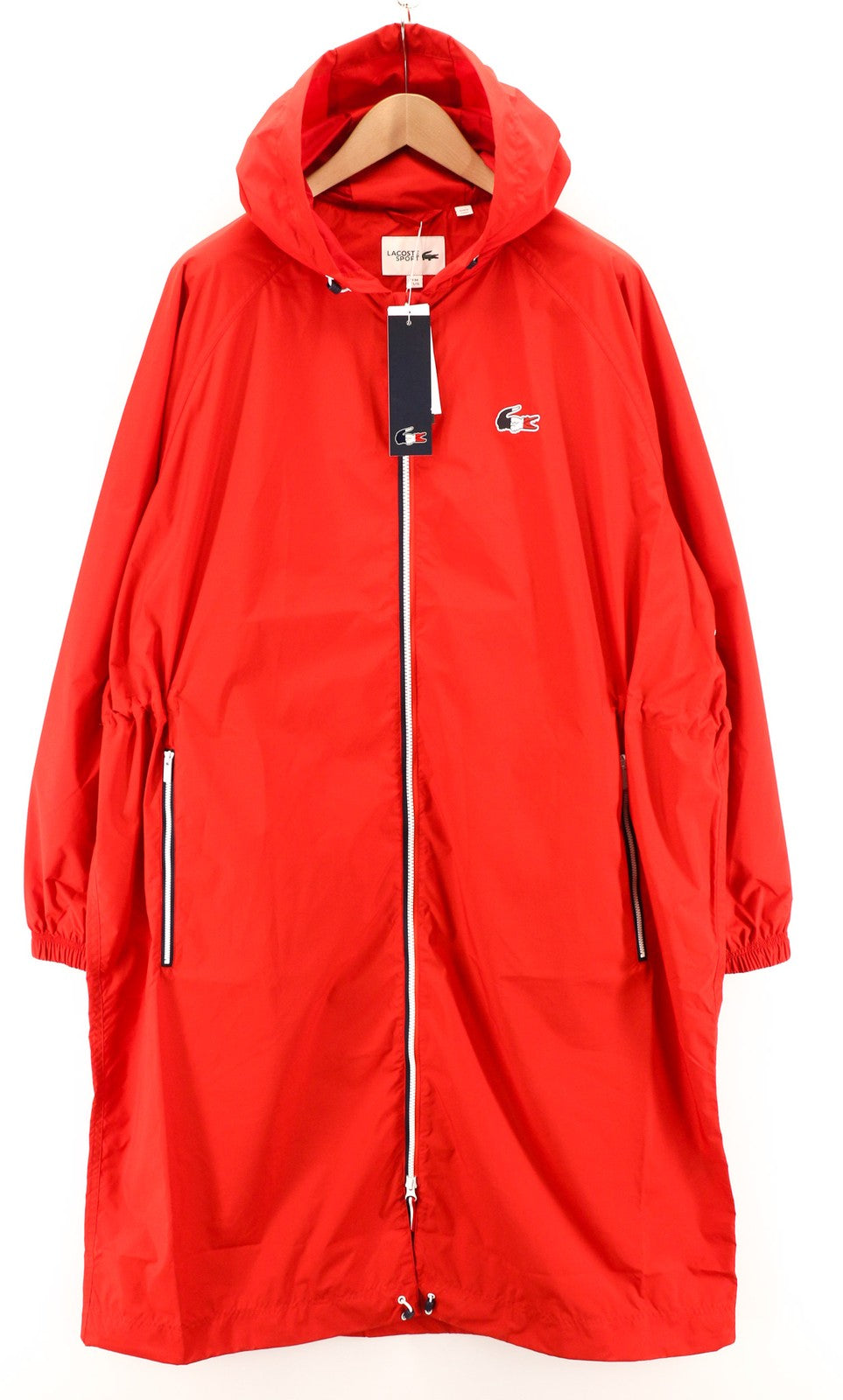 LACOSTE Sport Men's Jacket L/XL Lightweight Mid-Length Hooded Water Repel