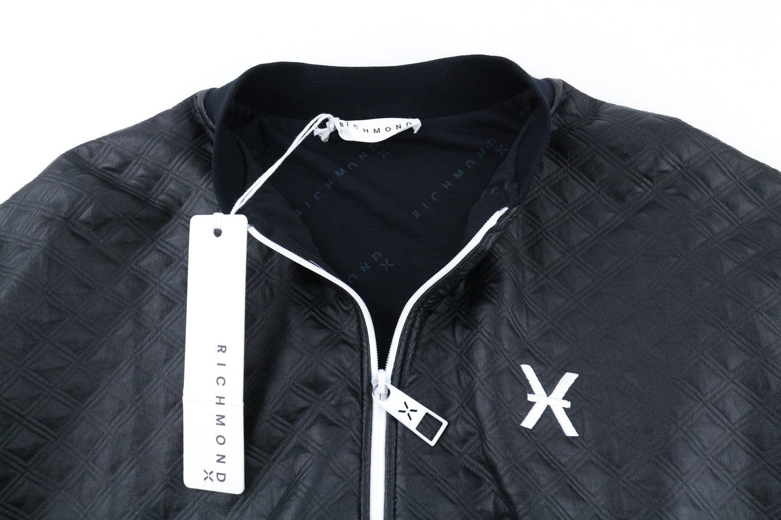 RICHMOND Women's Jacket S Black Cropped Bomber Zip Logo Lightweight