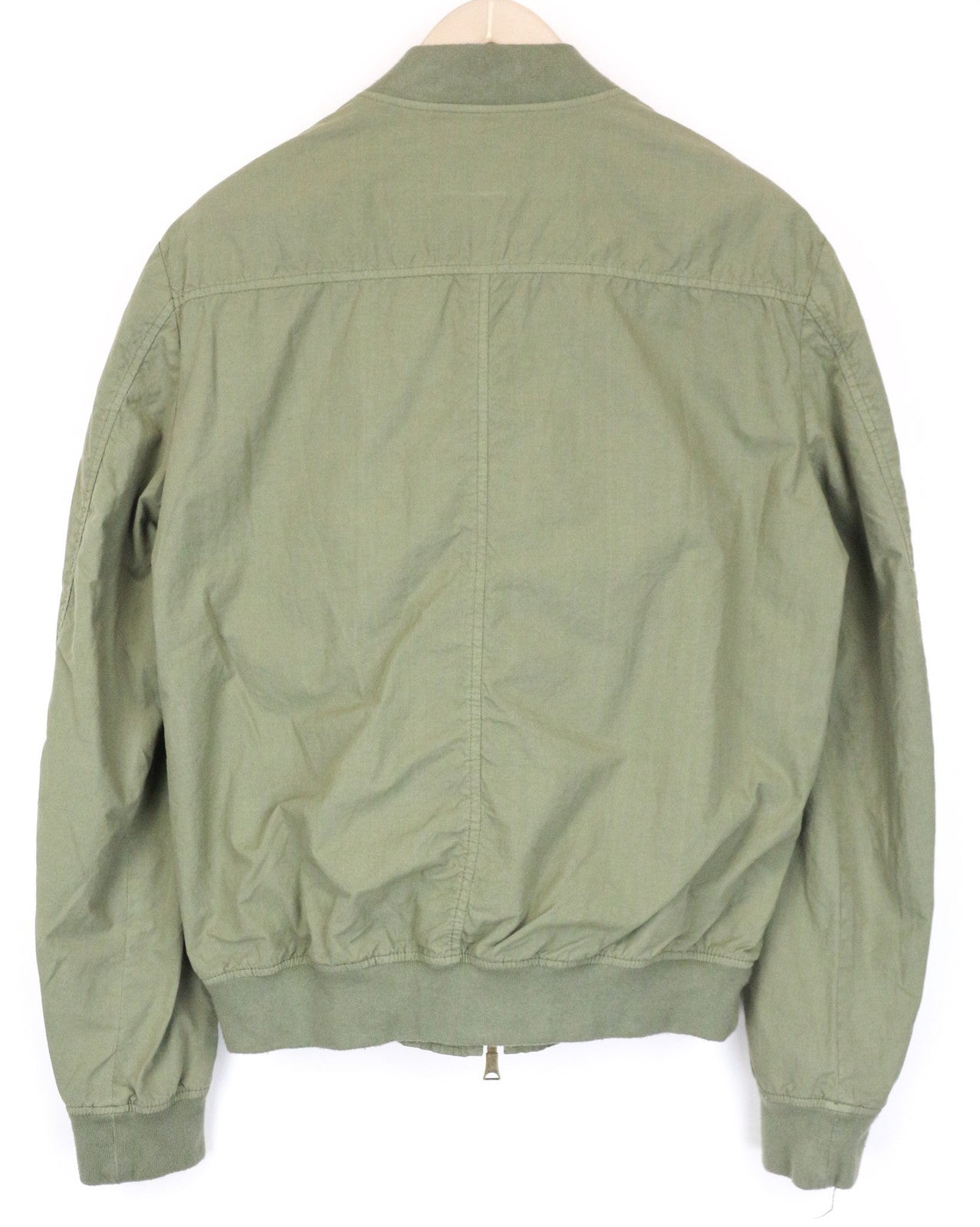 RICHMOND 48 Men Jacket Green Pure Cotton Lightweight Bomber Zipped