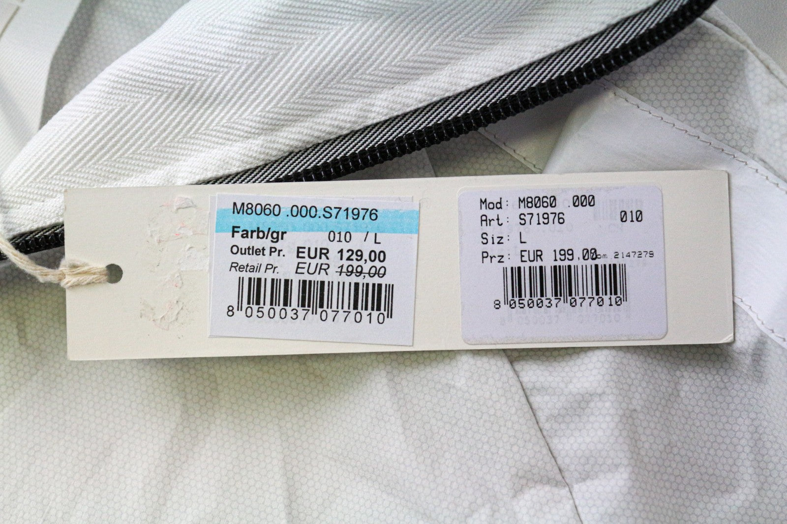 REPLAY L Men Jacket Light Grey Lightweight Reflective Hooded Zipped