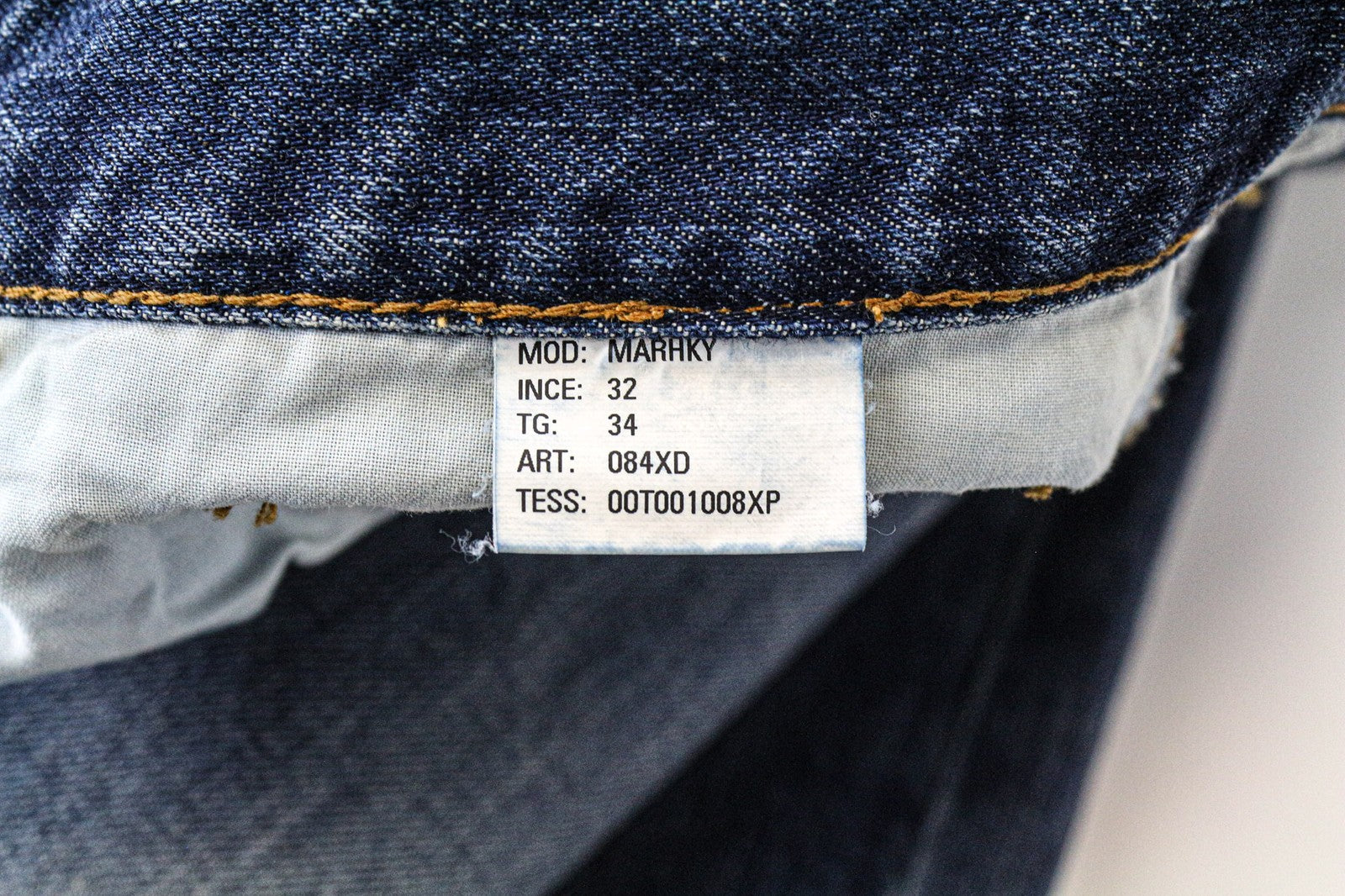 DIESEL Marhky 084XD Men's Slim Jeans W34/L32 Skinny Ripped Stretch Denim Blue