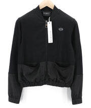 JOHN RICHMOND Women's Sweatshirt S Black Zipped Bomber Logo Pullover Casual