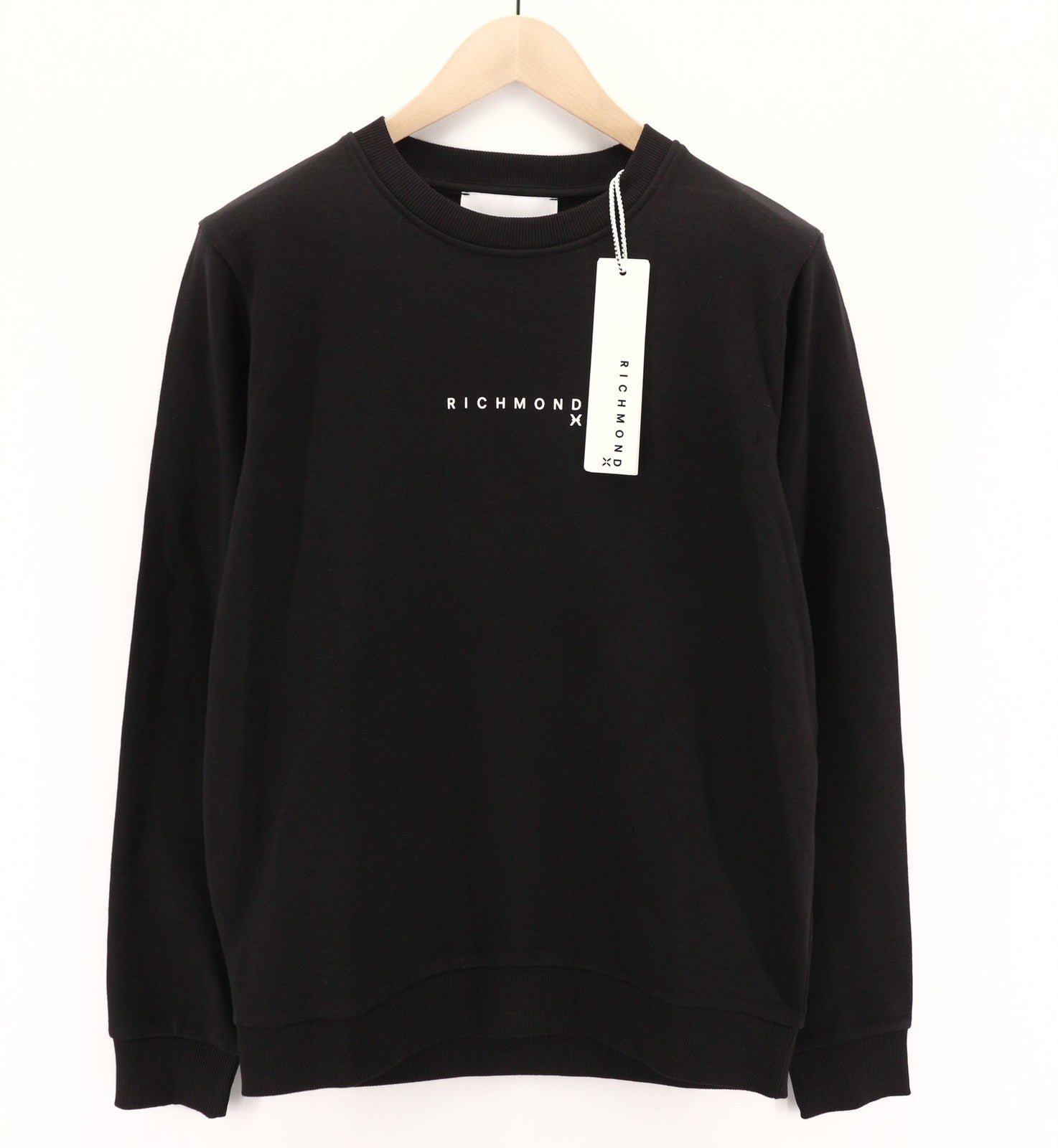 RICHMOND Men's Sweatshirt S Black Crew Pullover Casual Logo Everyday Wear