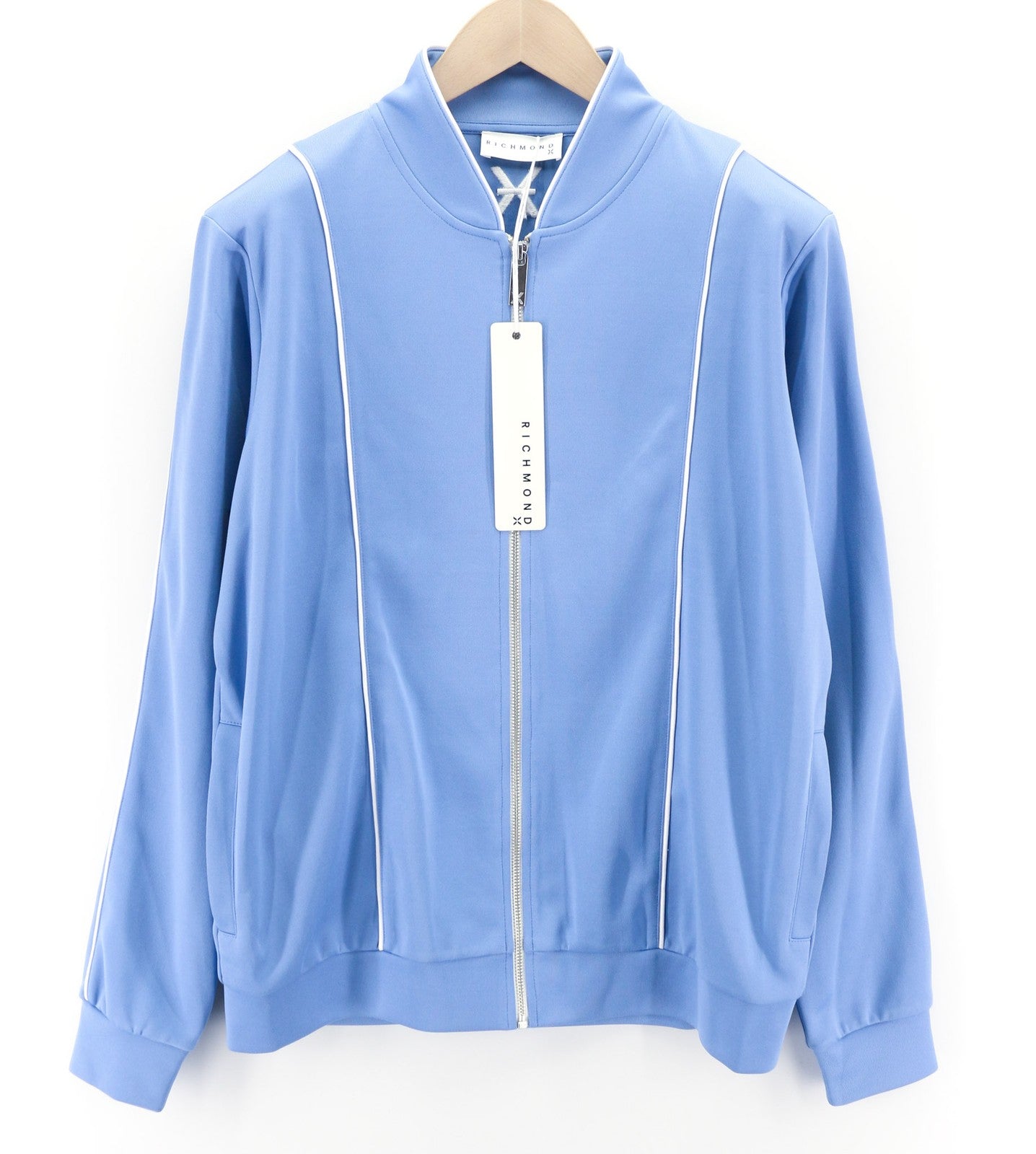 RICHMOND Men's Sweatshirt M Blue Zip Bomber Track Top Pockets All Seasons