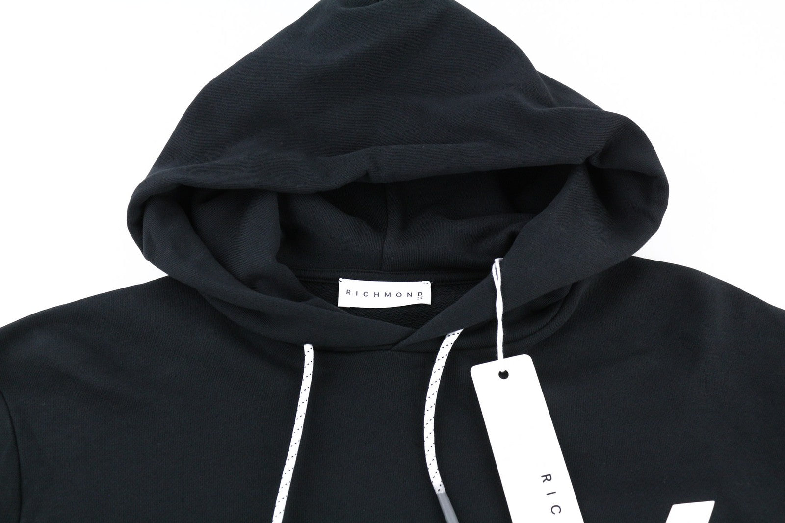 RICHMOND Men's Hoodie M Black Pullover Hooded Drawstring Logo Casual Wear