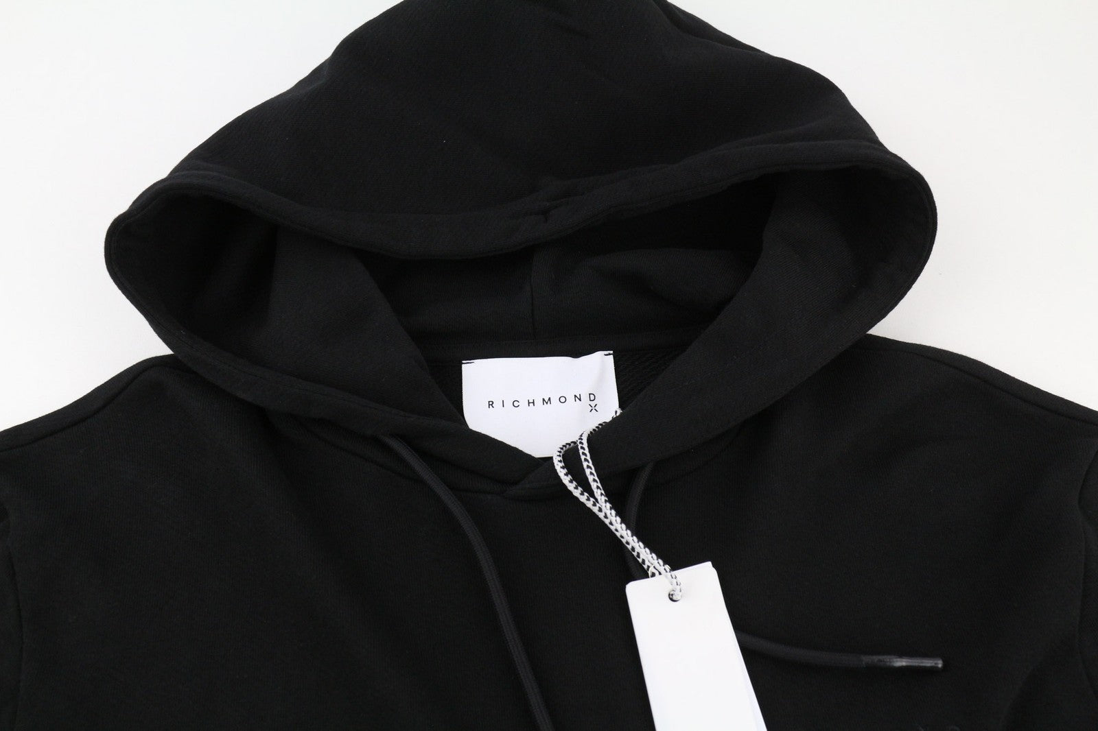 RICHMOND Women's Hoodie S Black Pullover Hooded Logo Drawstring Cotton