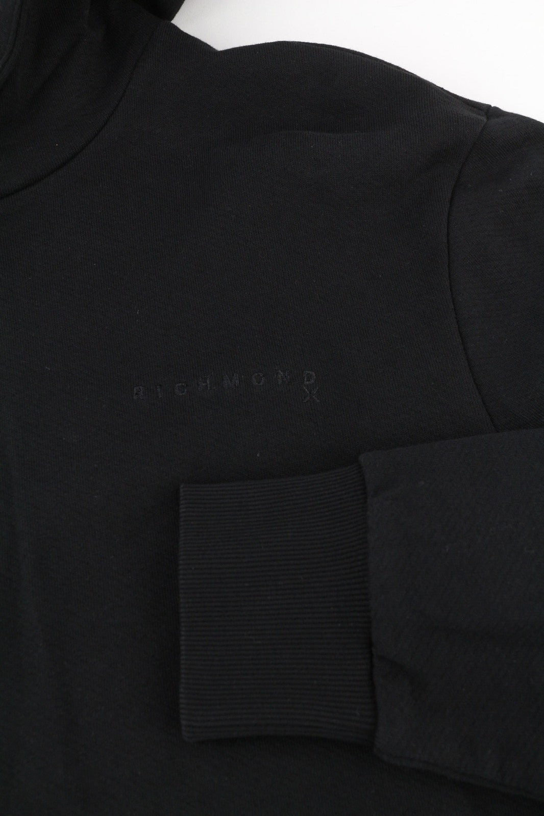 RICHMOND Women's Hoodie S Black Pullover Hooded Logo Drawstring Cotton