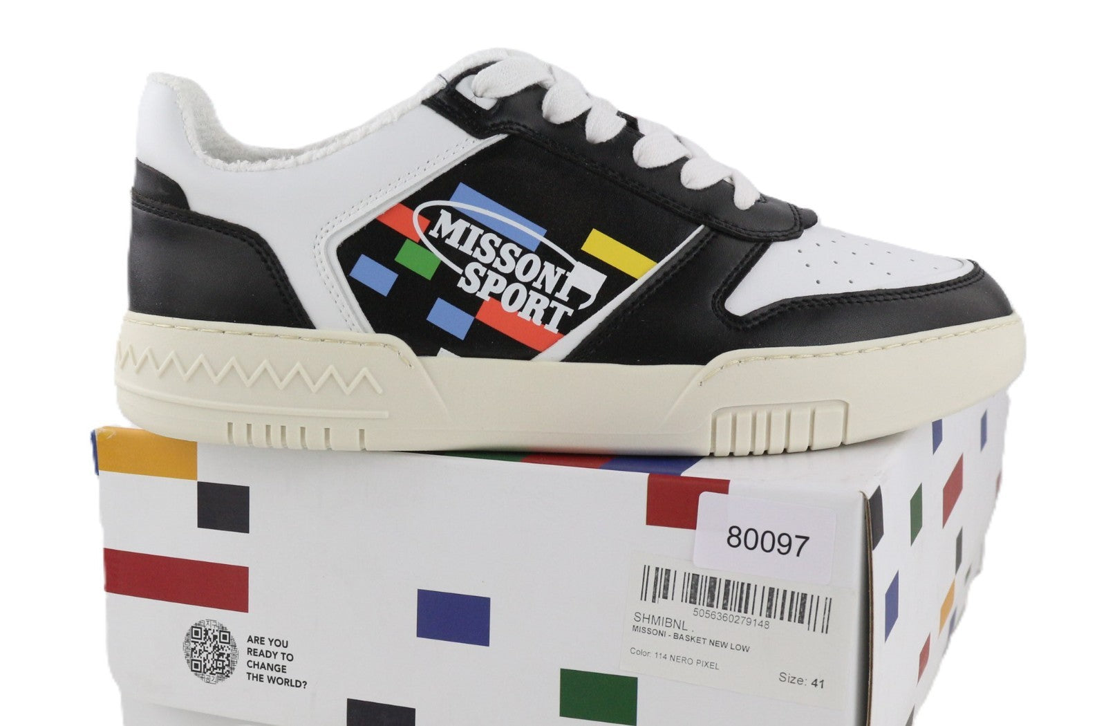 ACBC X MISSONI SHMIBNL Basket Unisex Sneakers EU41 Pixel Lace Detail Black