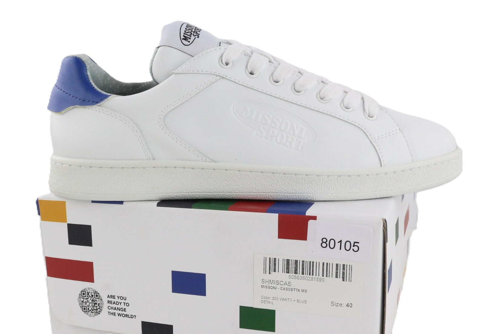 ACBC X MISSONI SHMISCAS Cassetta MS Unisex Sneakers EU40 White Blue Trainer