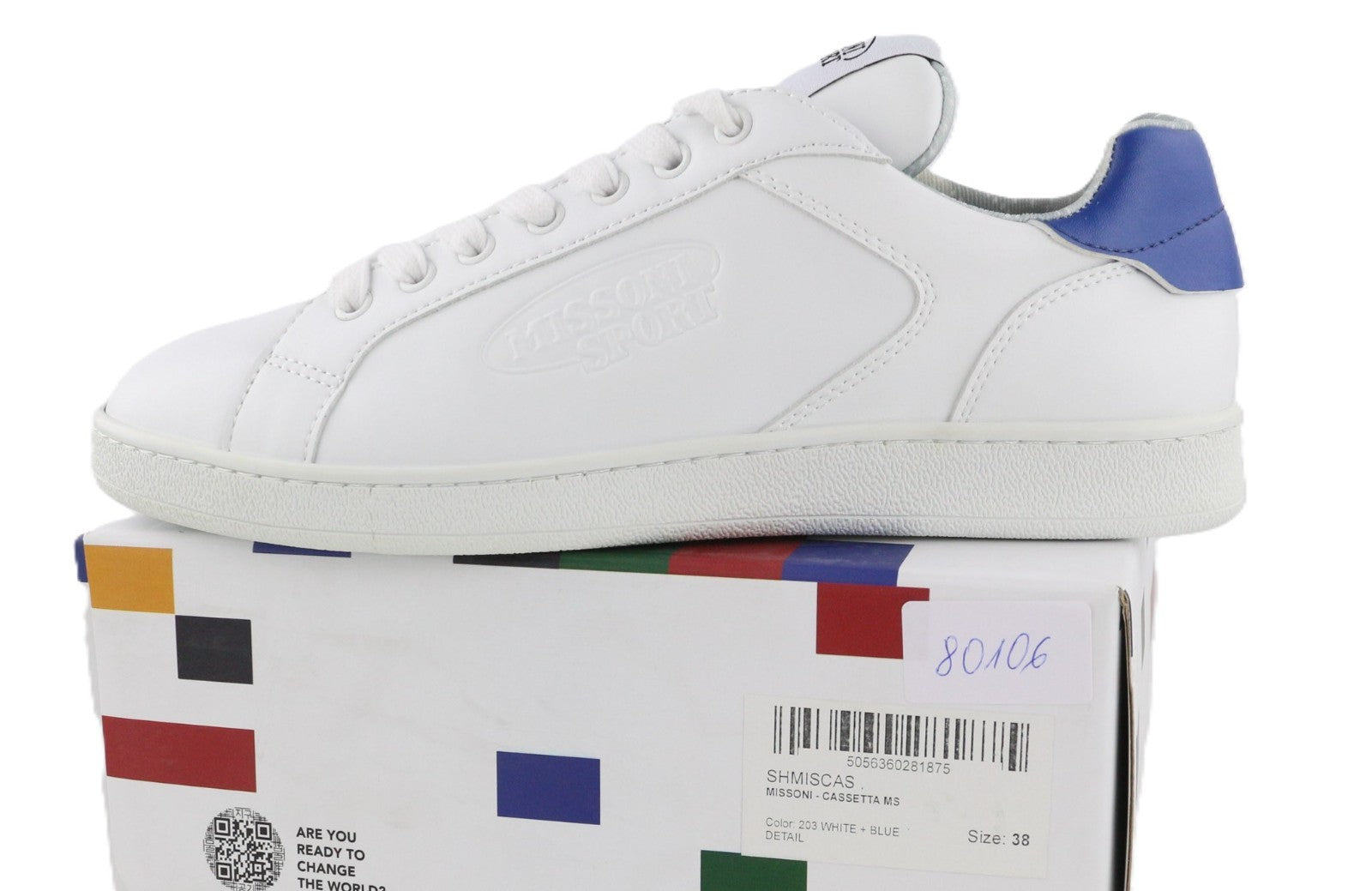 ACBC X MISSONI SHMISCAS Cassetta MS Unisex  Sneakers EU38 White Blue Sport