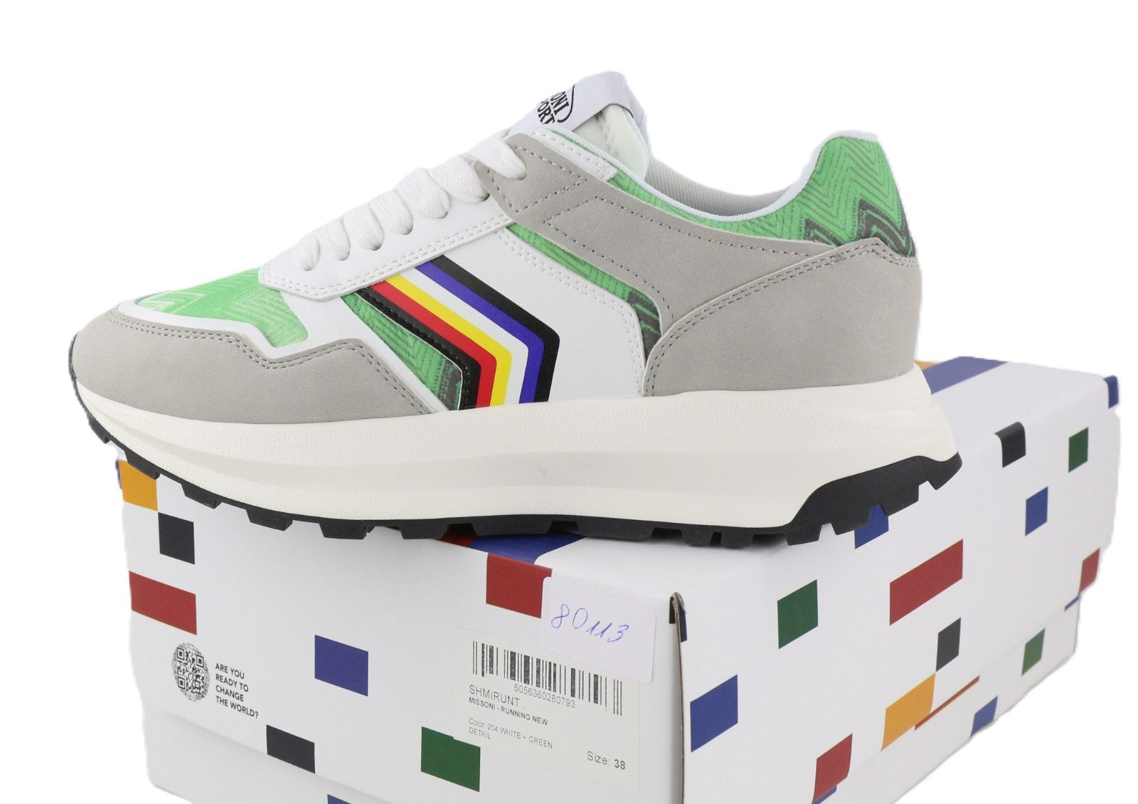 ACBC X MISSONI SHMIRUNT Running Unisex Sneakers EU38 ZigZag Lace Sport Print