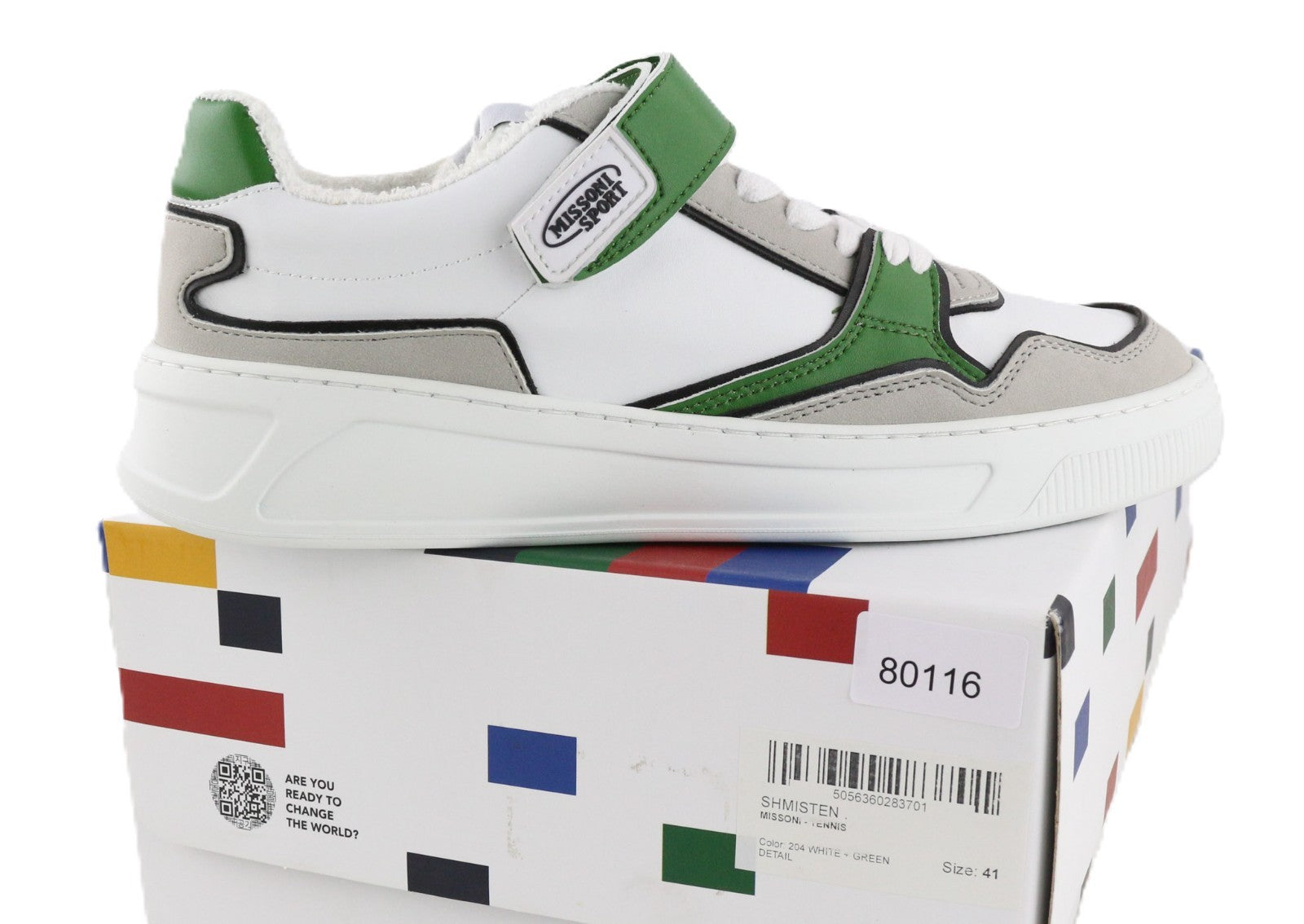 ACBC X MISSONI SHMISTEN Tennis Unisex Sneakers EU41 Strap White Designer