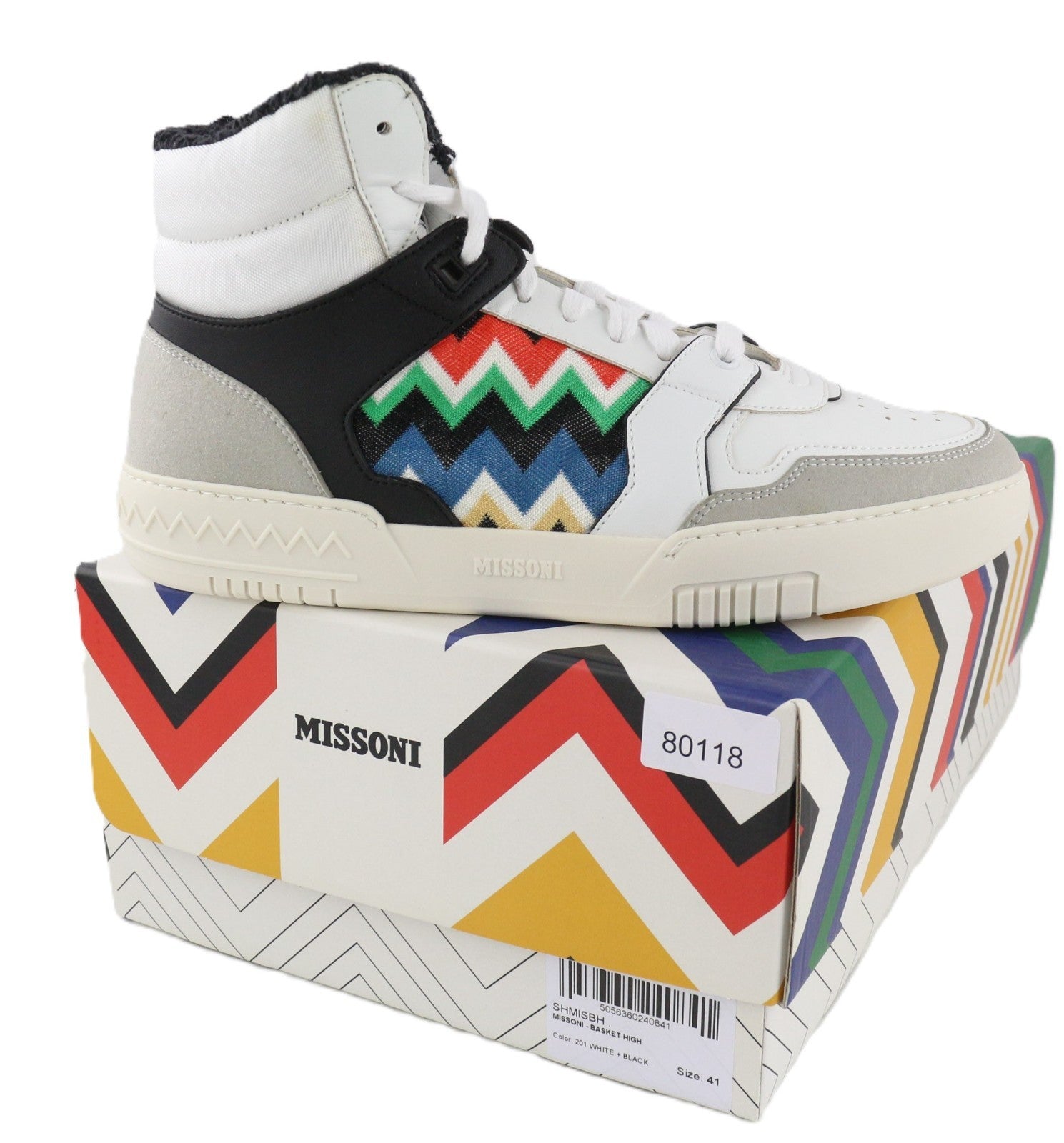 ACBC X MISSONI SHMISBH Basket High Unisex Sneakers EU41 Mid Printed Laces