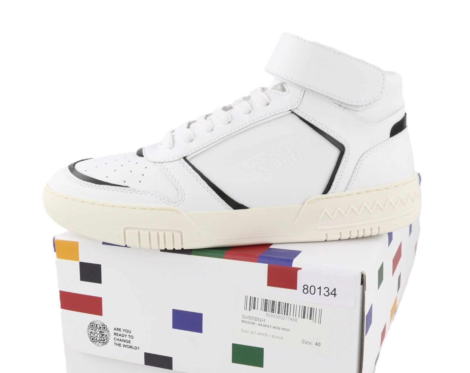 ACBC X MISSONI SHMIBNH Unisex High Basket Sneakers EU40 Cleated Rubber Sole