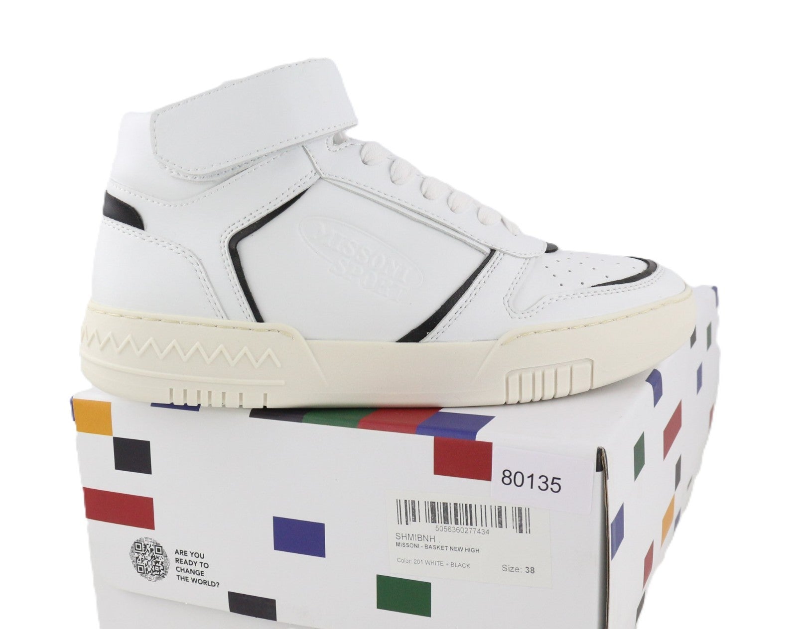 ACBC X MISSONI SHMIBNH Unisex High Basket Sneakers EU38 Rubber Sole Modern Look