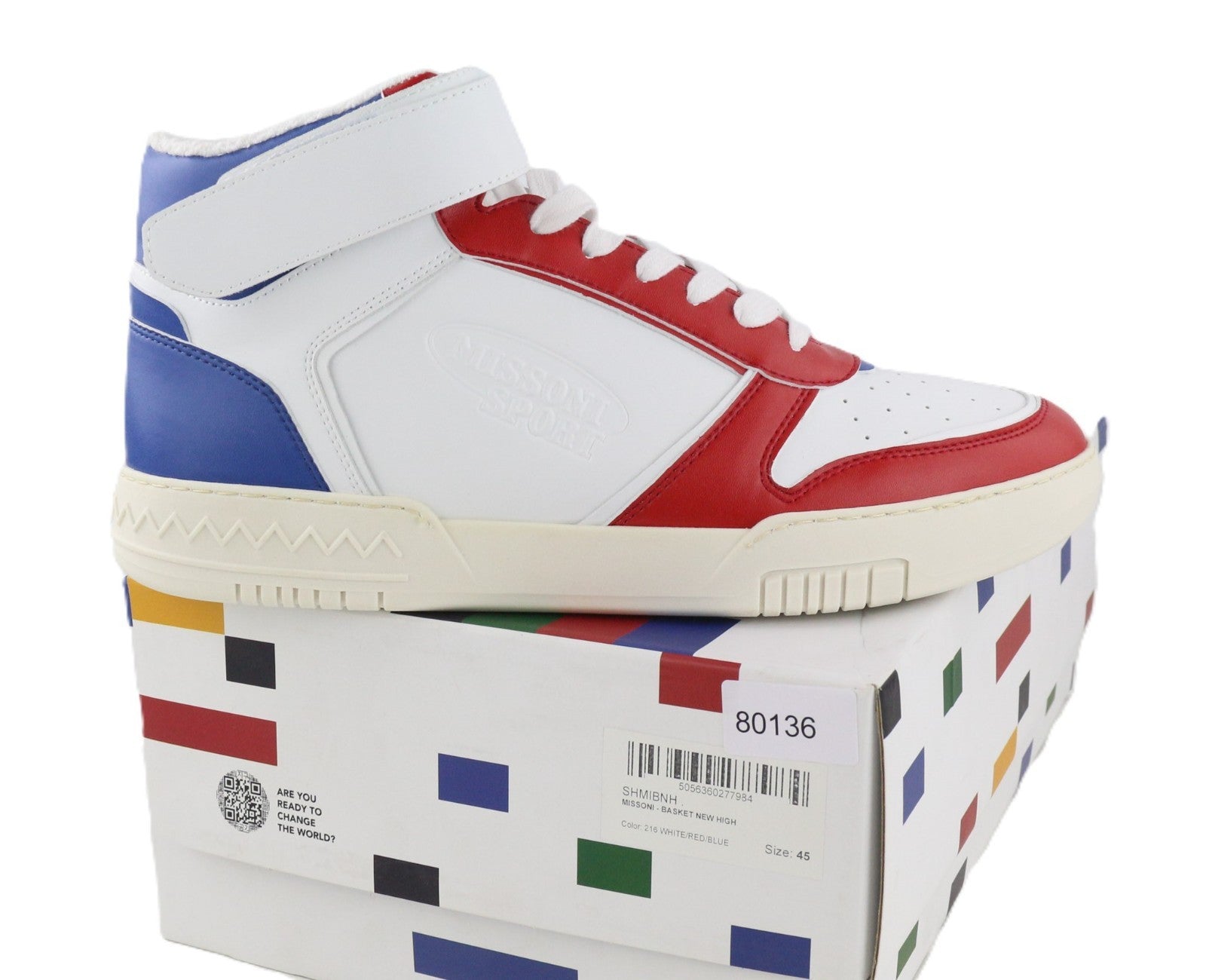 ACBC X MISSONI SHMIBNH Unisex High Basket Sneakers EU45 TwoTone Round Toe