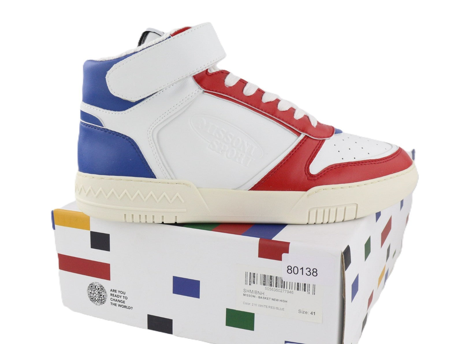 ACBC X MISSONI SHMIBNH Unisex High Basket Sneakers EU41 Lined Touch Fastener