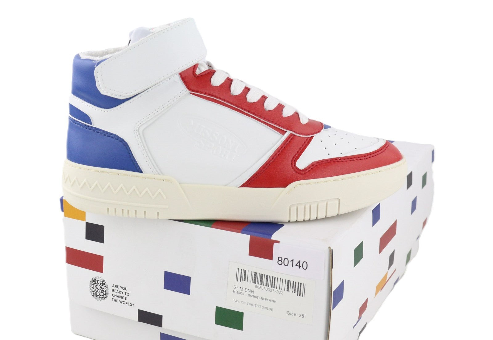 ACBC X MISSONI SHMIBNH Unisex High Basket Sneakers EU39 Lined Sport Style